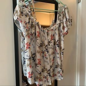 American Eagle Floral Off Shoulder Top